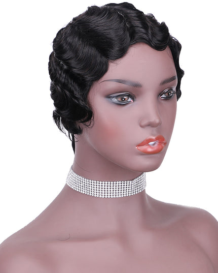 Machine made pixie cut wig---JK9012---1B-pay 1 get 2
