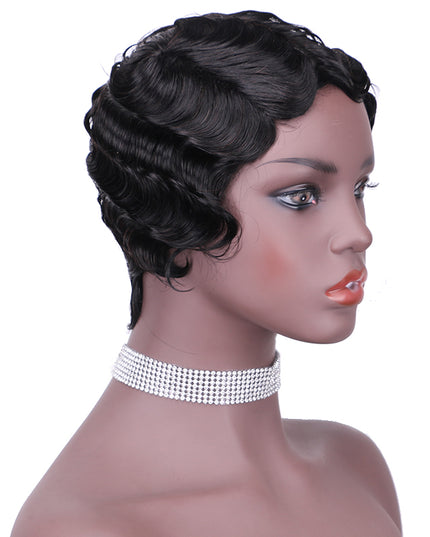 Machine made pixie cut wig---JK9012---1B-pay 1 get 2