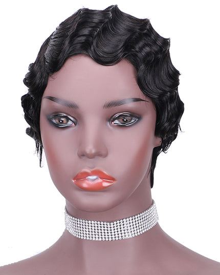 Machine made pixie cut wig---JK9012---1B-pay 1 get 2