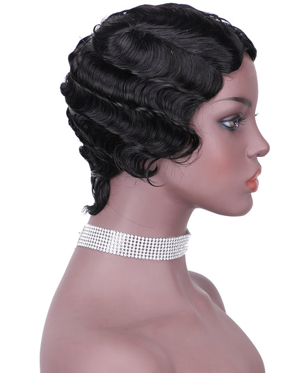 Machine made pixie cut wig---JK9012---1B-pay 1 get 2