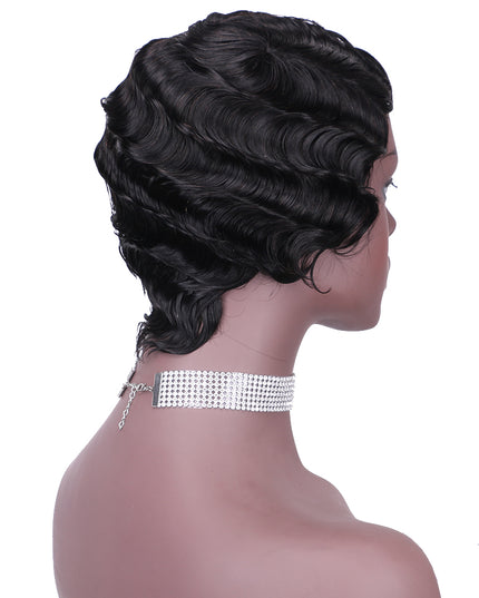 Machine made pixie cut wig---JK9012---1B-pay 1 get 2