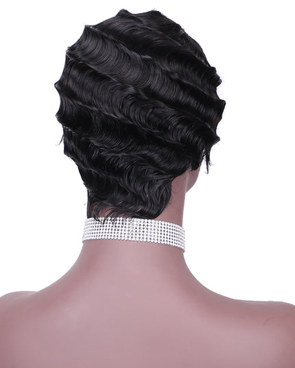 Machine made pixie cut wig---JK9012---1B-pay 1 get 2