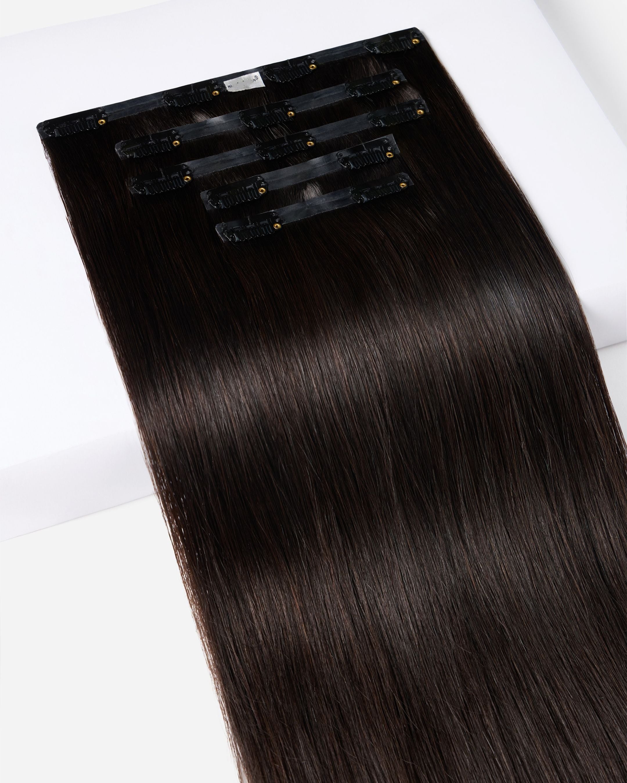 PU clip hair extensions--Black color