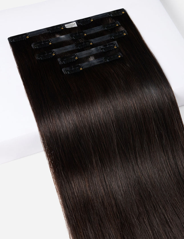 PU clip hair extensions--Black color