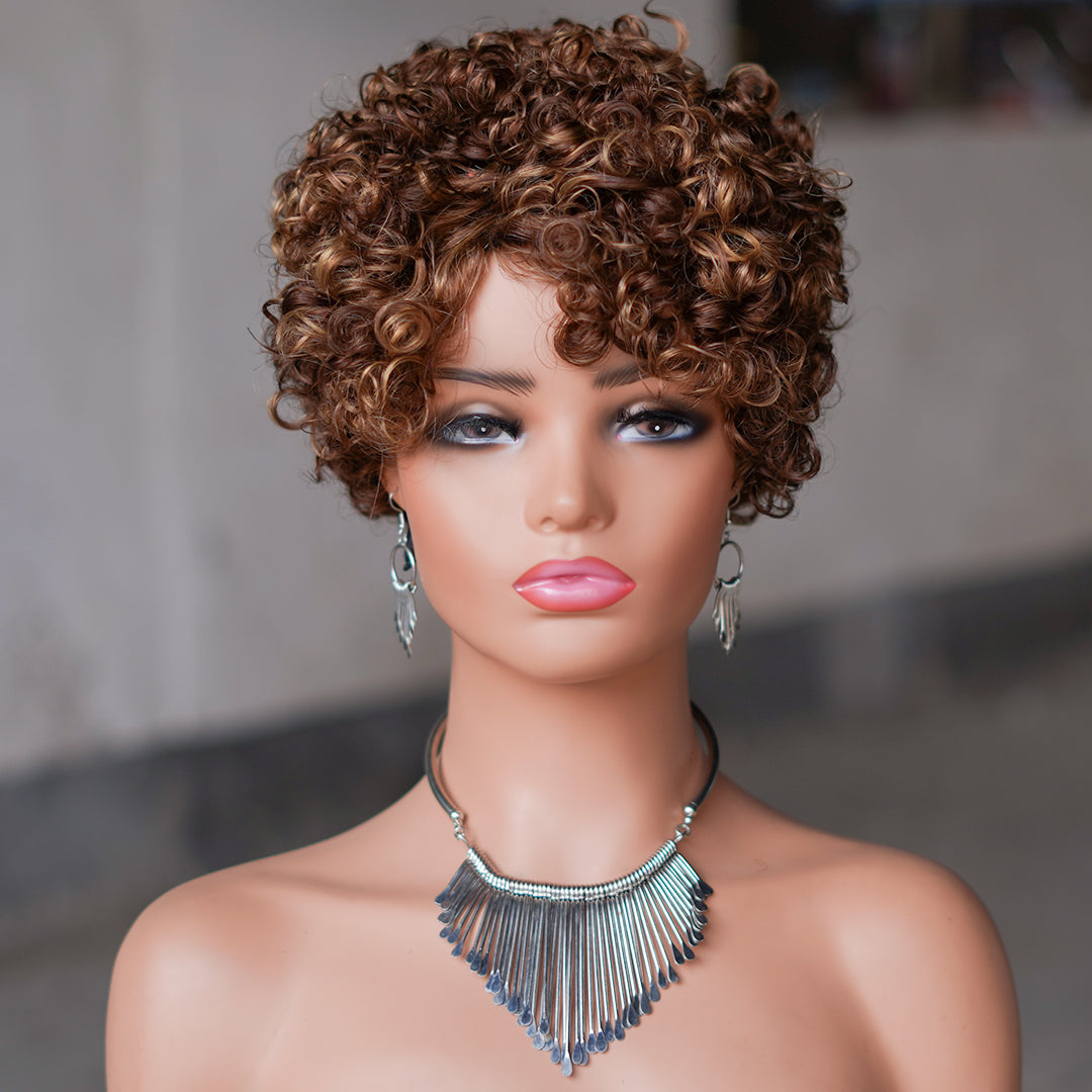 Machine made pixie cut wig---JK9042-#427 ---RMB 83