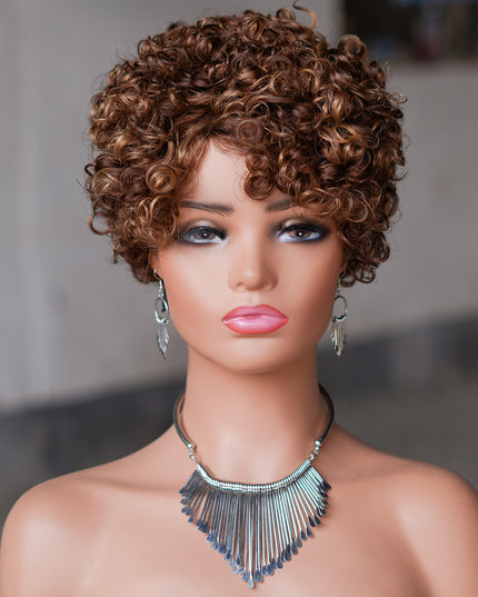 Machine made pixie cut wig---JK9042-#427-pay 1 get 2