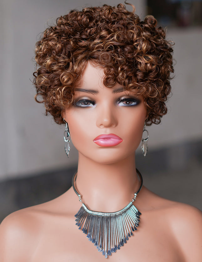 Machine made pixie cut wig---JK9042-#427-pay 1 get 2