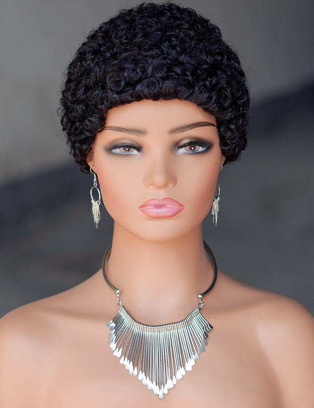 Machine made pixie cut wig---JK9044---#1B-pay 1 get 2