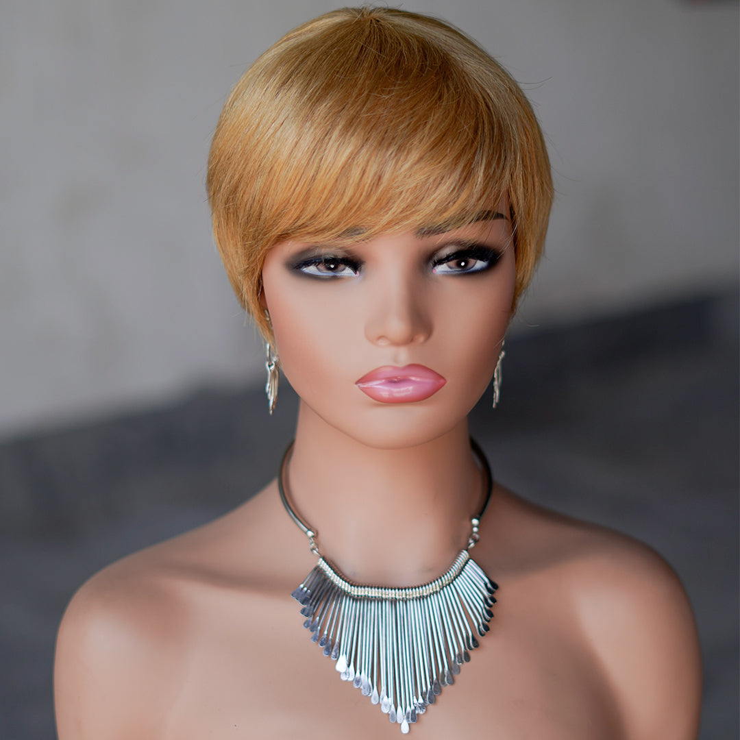 Machine made pixie cut wig---JK9069---#27---RMB 45---65g