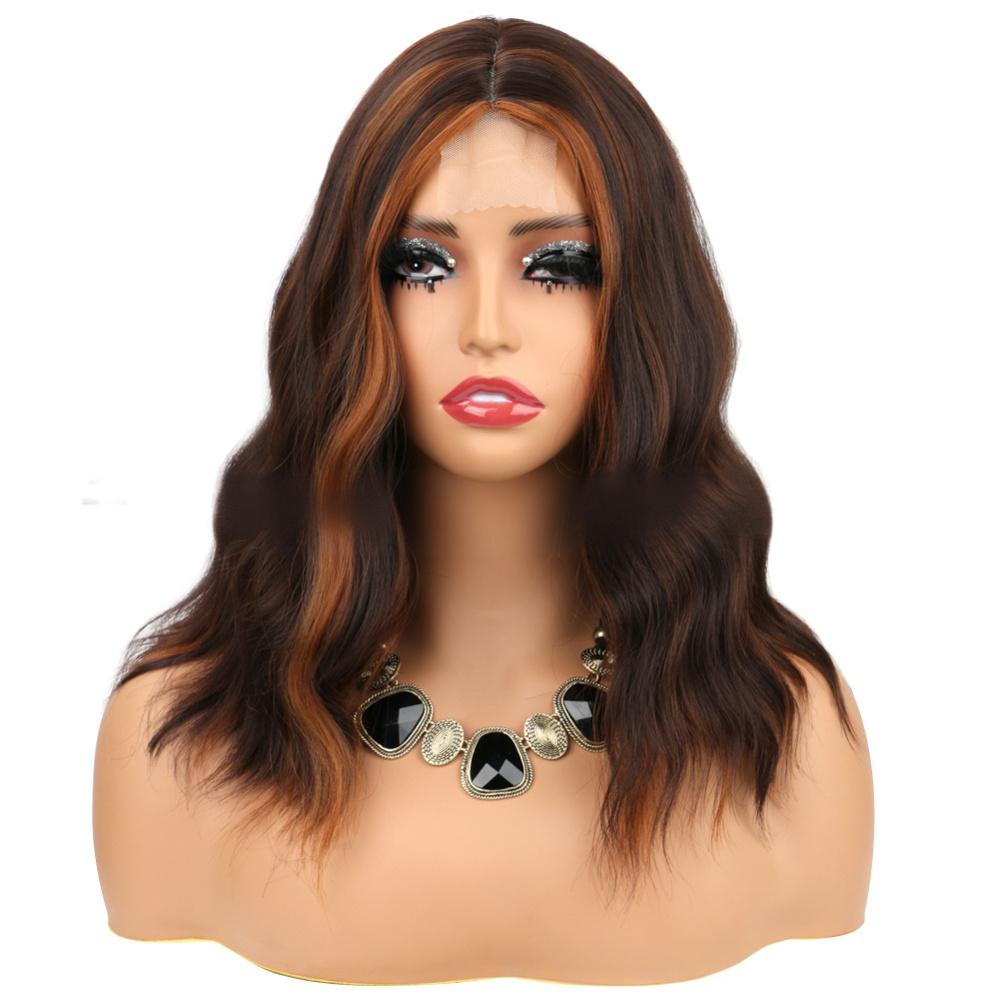 Synthetic fiber wigs lace size big wave
