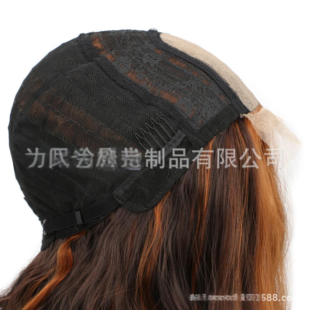 Synthetic fiber wigs lace size big wave-5