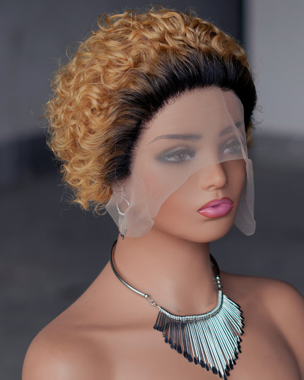 Pixie Cut Wig 13*1 lace part ---JK2016---T1B/27#---buy 1 get 2