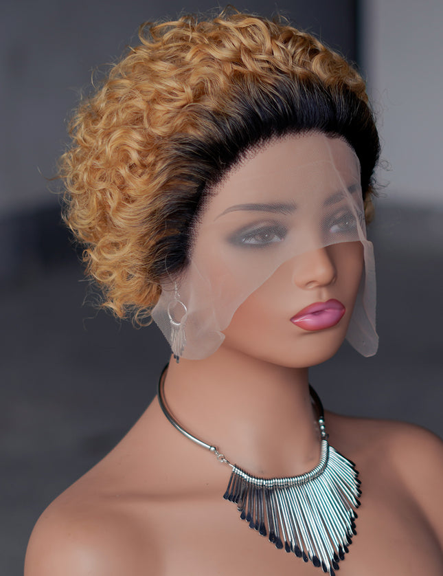 Pixie Cut Wig 13*1 lace part ---JK2016---T1B/27#---buy 1 get 2