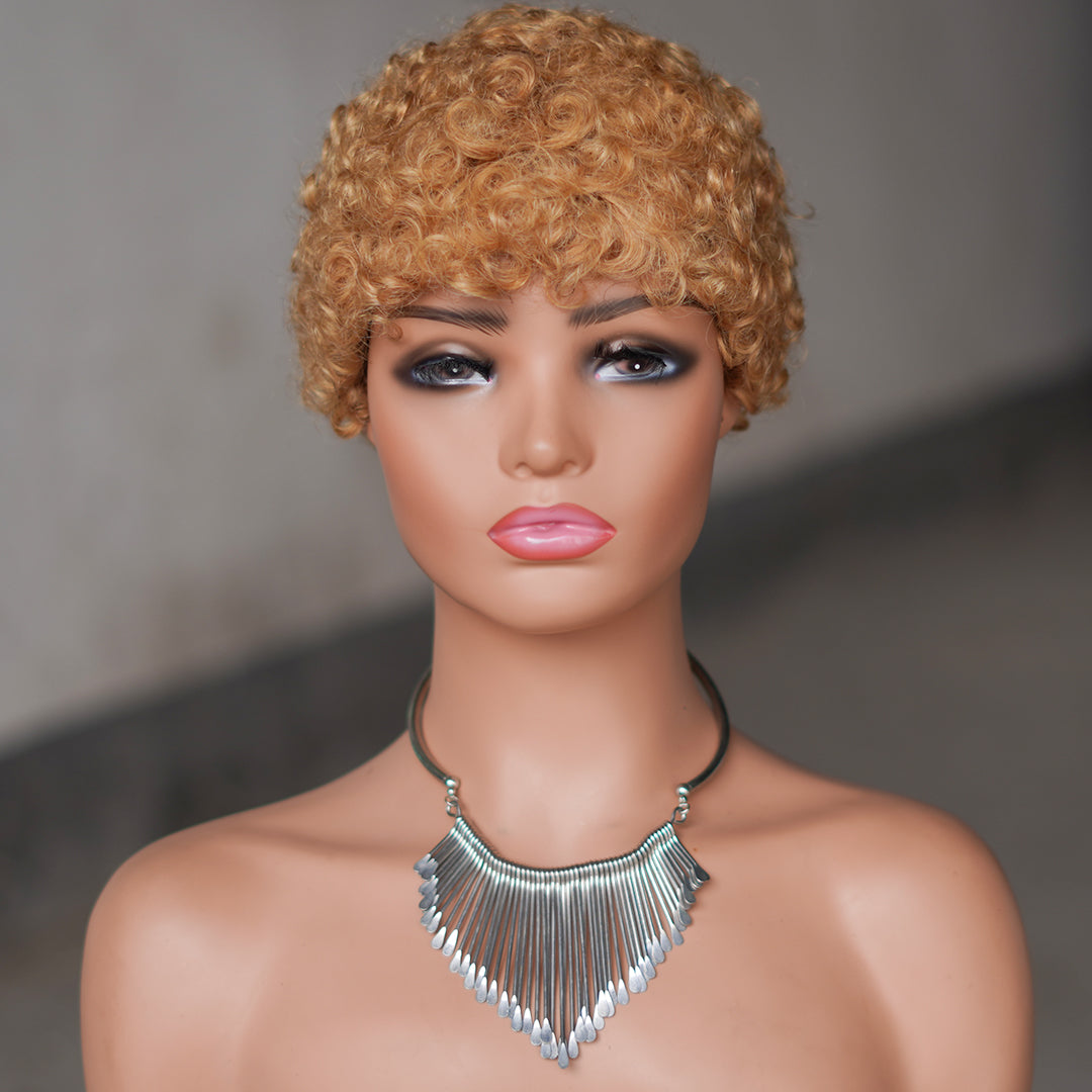 Machine made pixie cut wig---JK9044---#27---RMB 50