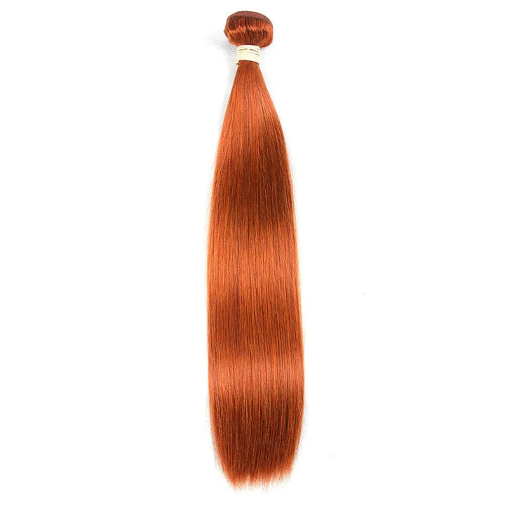 Ginger color straight  Virgin human Hair bundles 1 pc