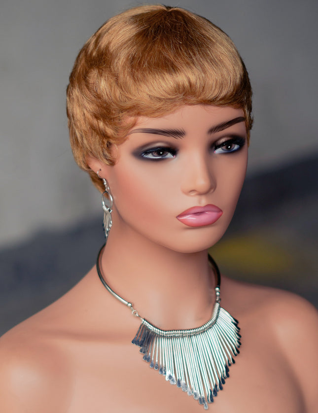 Machine made pixie cut wig---JK9047---#27---pay 1 get 2