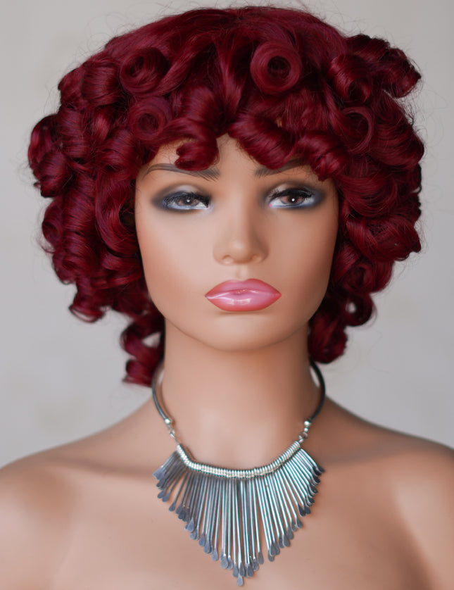 99J color--full machine made wig with bang---ZZY031