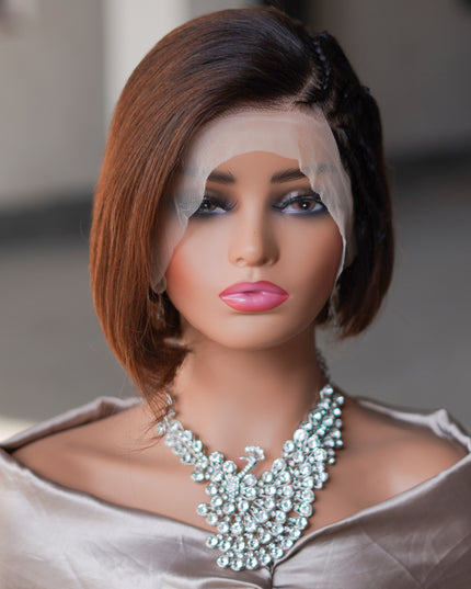 Pixie cut wig 13x4 Lace Frontal Wig---Ombre #T1/4 --JK045