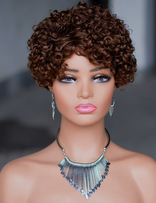 Machine made pixie cut wig--JK9042-#4-pay 1 get 2
