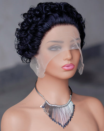 Pixie Cut WIG 13*1 lace part ---JK2016---1B#--buy 1 get 2