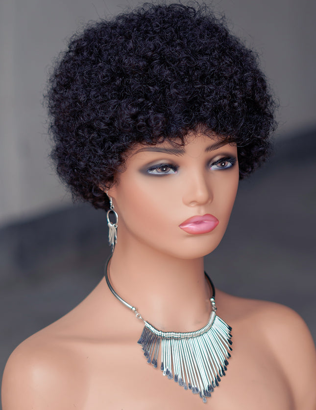 Machine made pixie cut wig---JK9032---#1B ---pay 1 get 2