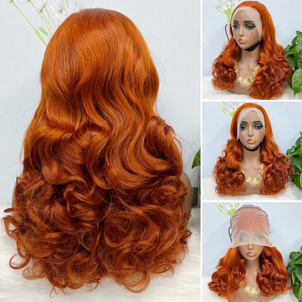 Lace wig, Loose wave color #350， 13x4 Lace Frontal wig 100% Virgin Human Hair Transparent  LACE Wig 180% density