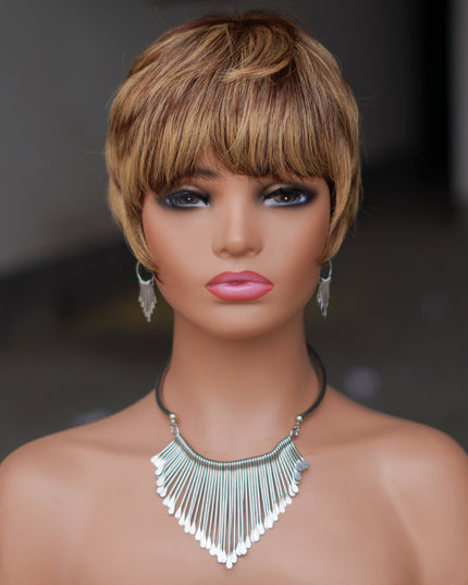Machine made pixie cut wig--JK9069---#427---pay 1 get 2