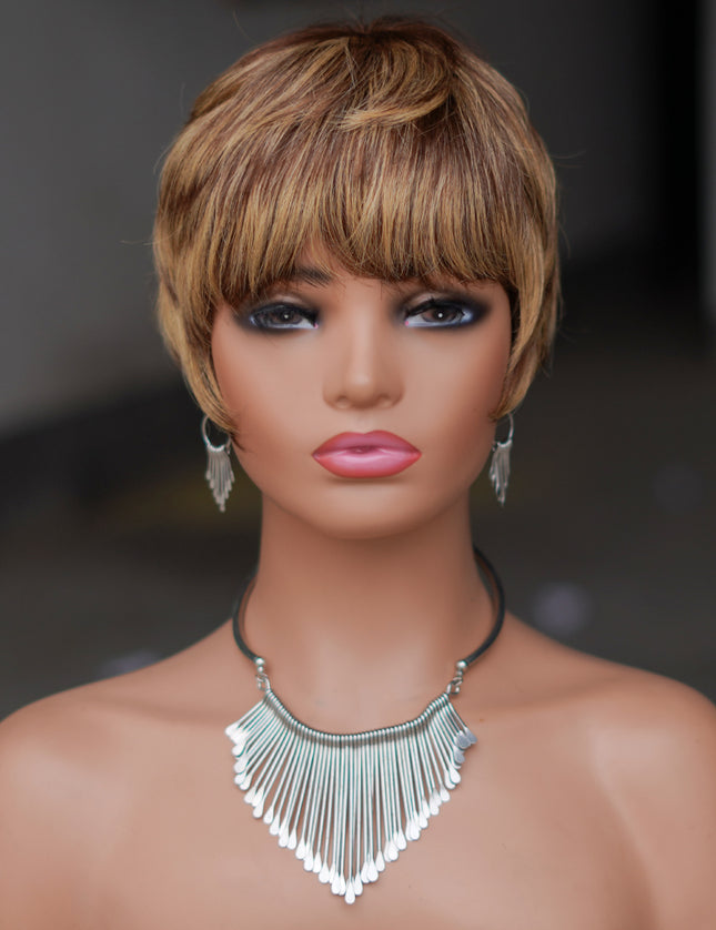 Machine made pixie cut wig--JK9069---#427---pay 1 get 2
