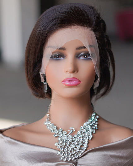 Pixie cut wig 13x4 Lace Frontal Wig---color #1B---JK045