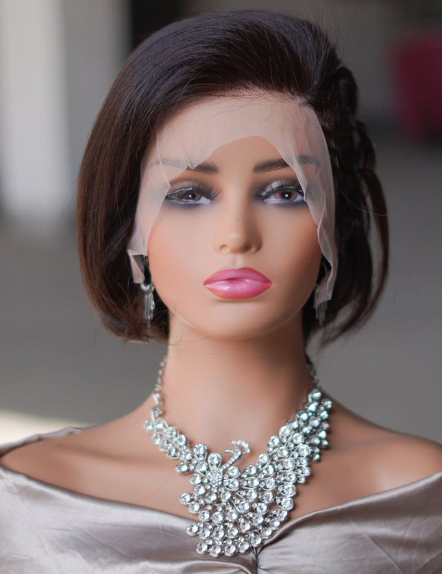 Pixie cut wig 13x4 Lace Frontal Wig---color #1B---JK045