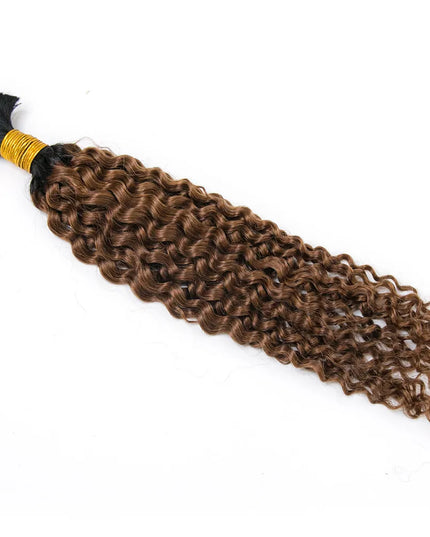 Curly wave ombre #1B/30 color 15A human hair bulk for braiding