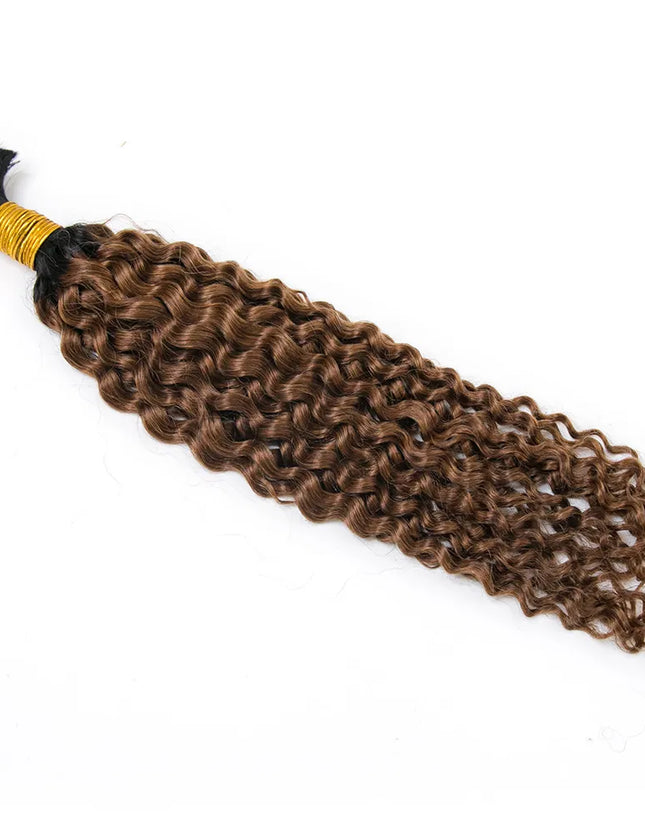 Curly wave ombre #1B/30 color 15A human hair bulk for braiding