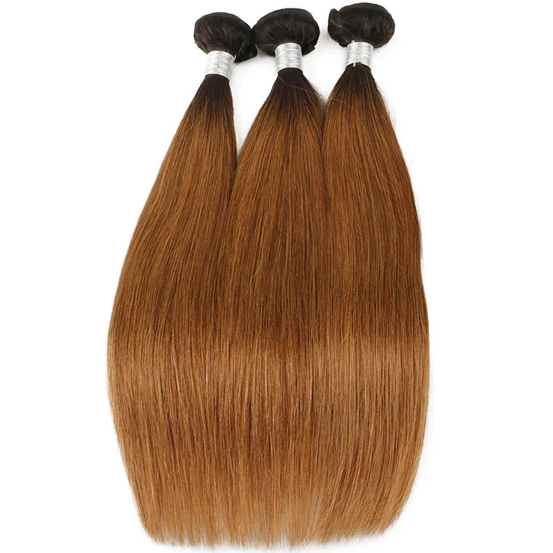 Ombre #1B/30 straight Virgin human Hair bundles