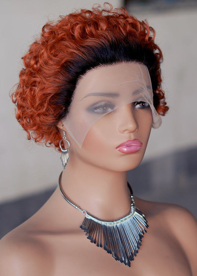 Pixie Cut Wig 13*1 lace part ---JK2016-T1B/350#---buy 1 get 2