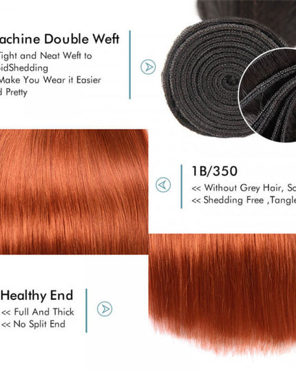 #1B/350 straight  12A Virgin Hair bundles 1 PC