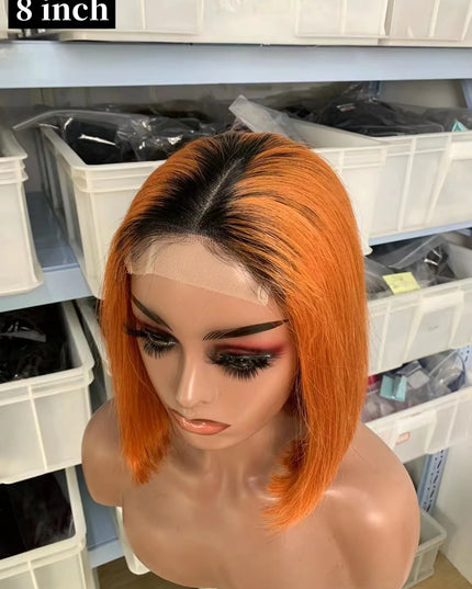 1B/350 straight Bob Wig 4x4，5*5 Lace closure wig 100% Virgin Human Hair 150% density