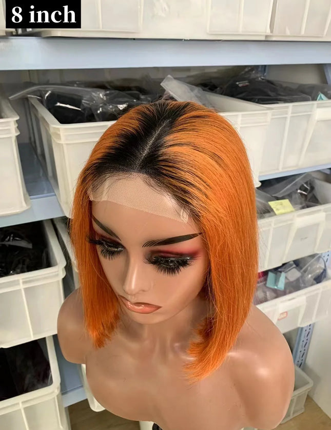 1B/350 straight Bob Wig 4x4，5*5 Lace closure wig 100% Virgin Human Hair 150% density