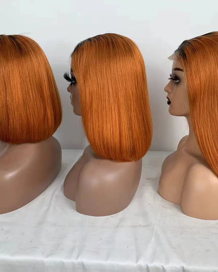 1B/350 straight Bob Wig 4x4，5*5 Lace closure wig 100% Virgin Human Hair 150% density