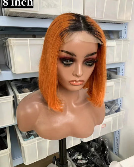 1B/350 straight Bob Wig 4x4，5*5 Lace closure wig 100% Virgin Human Hair 150% density