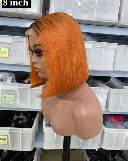 1B/350 straight Bob Wig 4x4，5*5 Lace closure wig 100% Virgin Human Hair 150% density