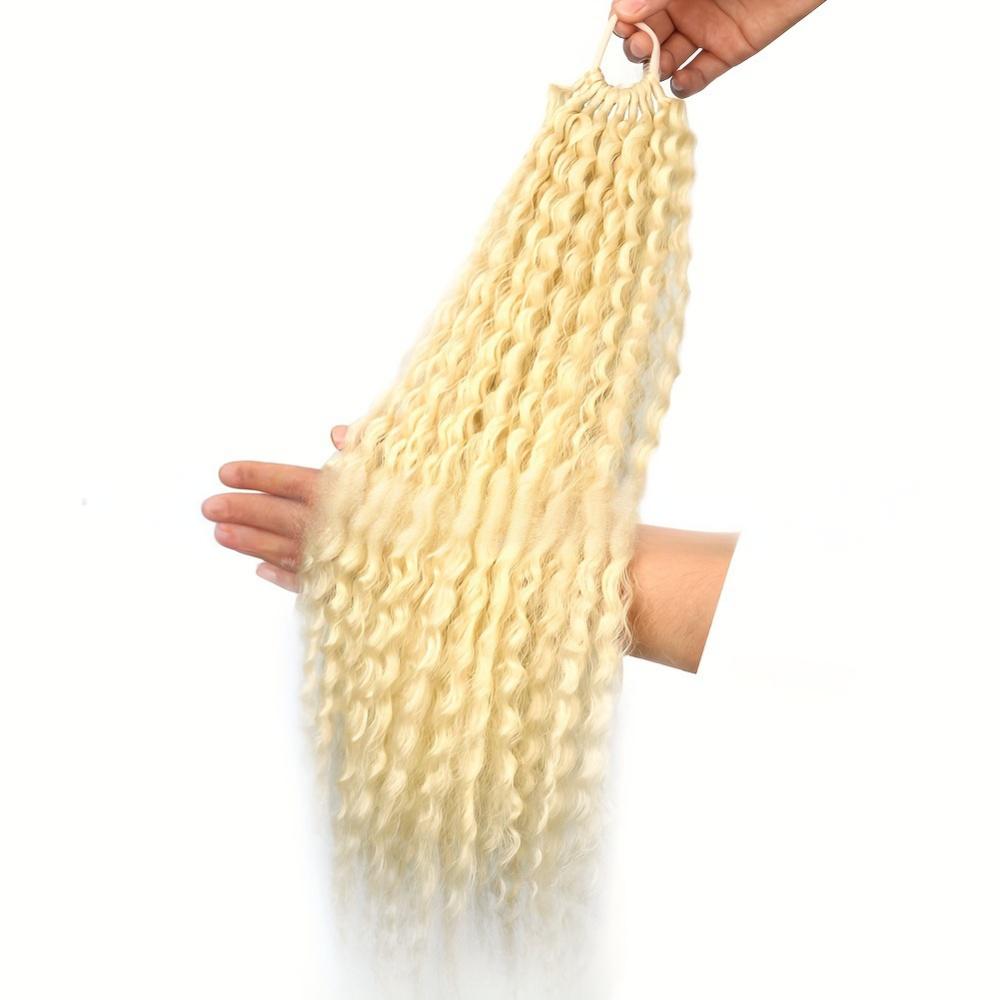 Synthetic Hair Extensions Brazilian Braid Rubber Band Wrap Ponytail-blonde