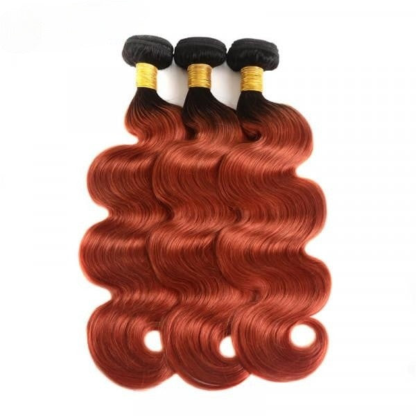 Color 1B/33 Body wave 12A human hair bundles 1pc