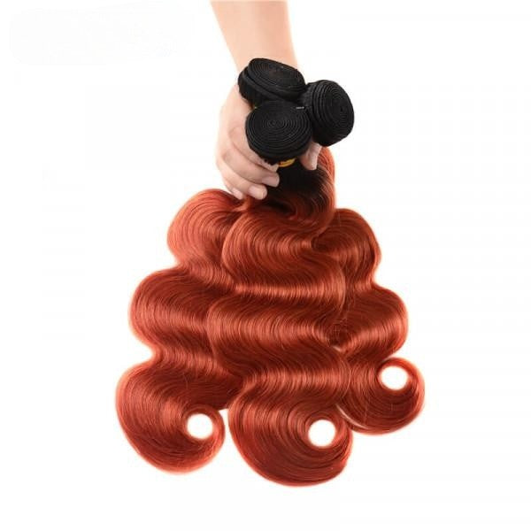 Color 1B/33 Body wave 12A human hair bundles 1pc