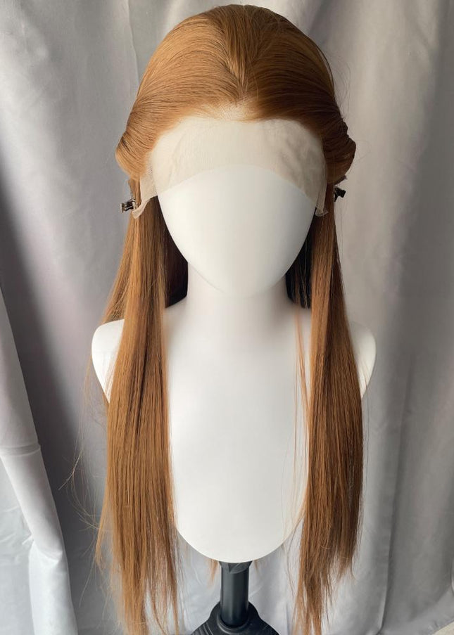 Synthetic lace frontal color wig straight---13*4---dark blonde color---Compre 1 leve 2