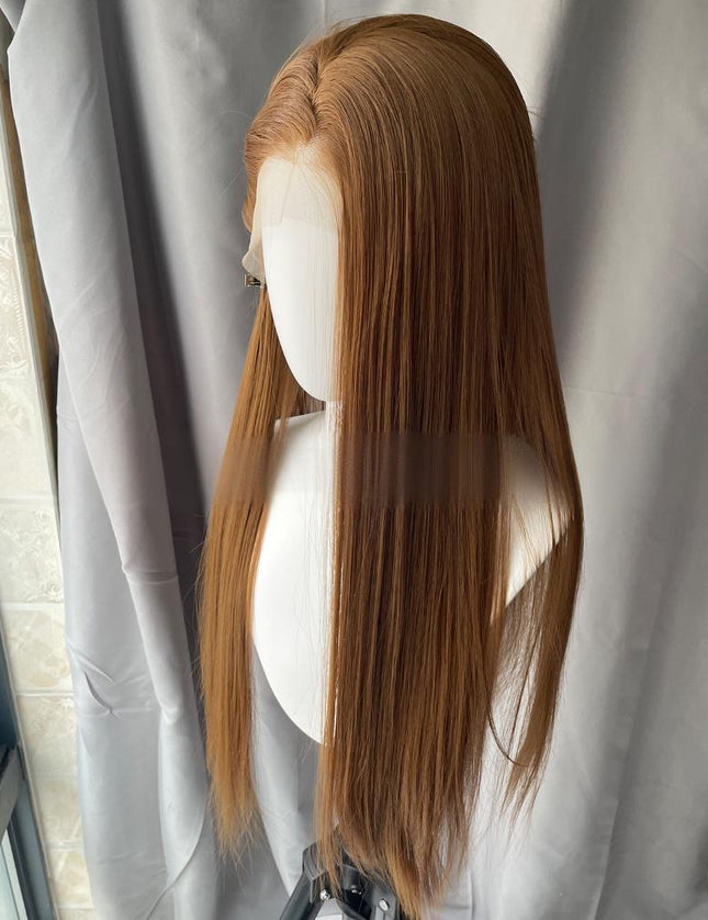 Synthetic lace frontal color wig straight---13*4---dark blonde color---pay 1 get 2