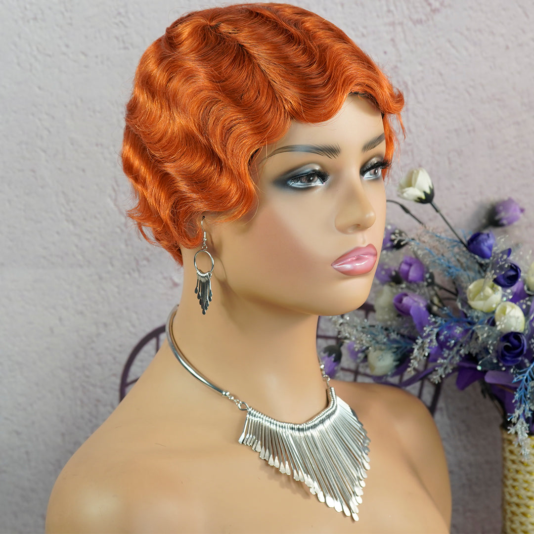 Machine made pixie cut wig---JK9012---#350---RMB 45