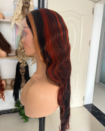 Human Hair Wig 12A Body Wave highlight 1b/30 color