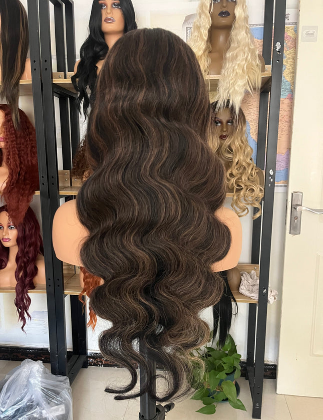 Human Hair Wig 12A Body Wave highlight 1B/30