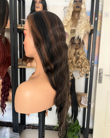 Human Hair Wig 12A Body Wave highlight 1B/30