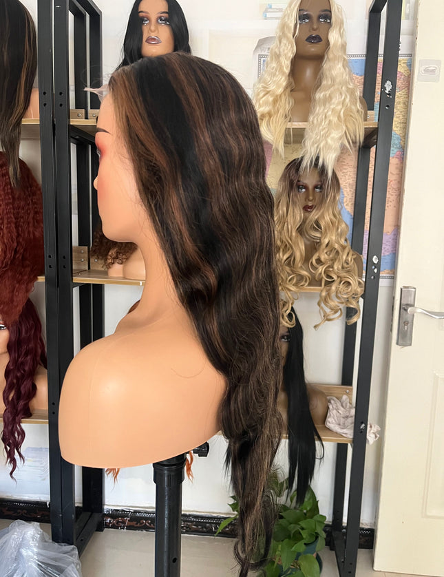 Human Hair Wig 12A Body Wave highlight 1B/30